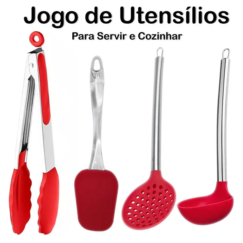 Talheres para servir (concha, escumadeira, pegador de massa)